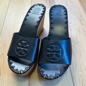 Tory Burch Wooden Platform Slides